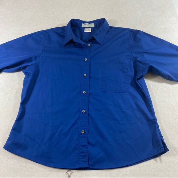 BUTTON DOWN SHIRT DOC & AMELIA by CINTAS LARGE 3/4 Sleeve Woman’s Blue S… - Picture 5 of 10